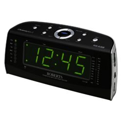 Roberts ChronoPlus 2 Black & Silver - MW/FM Clock Radio with Dual Alarm